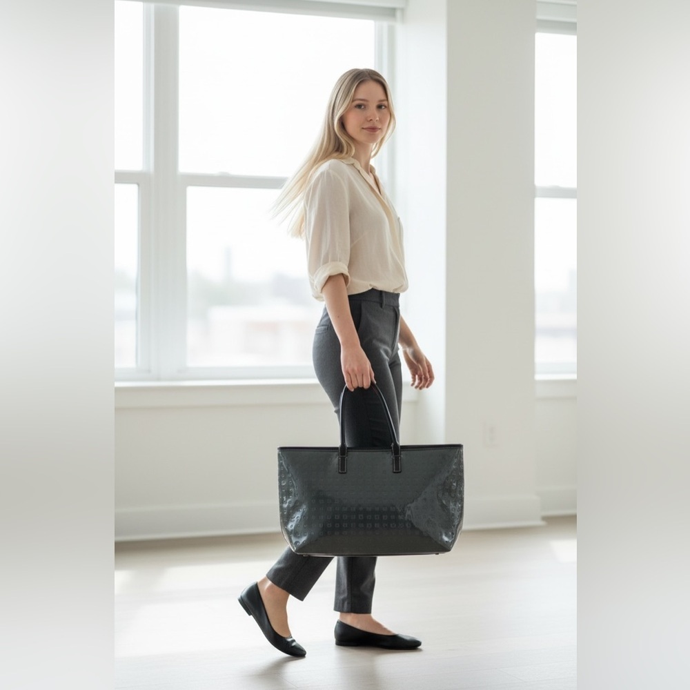 Arcadia Patent Grey Tote Bag - Picture 2 of 9